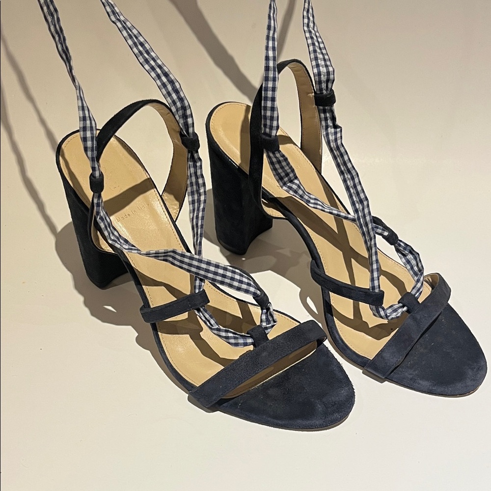J. Crew blue suede Strappy Heels